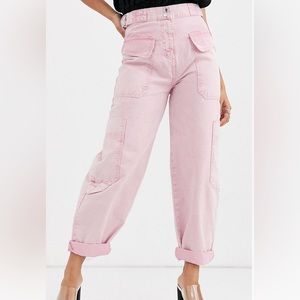 Asos cargo acid wash pink Pants